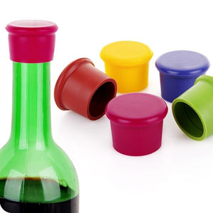 Whole Sale 1PCS Silicone Bar Wine Stopper Fresh Keeping Bottle Cap Flavored Beer/Beverage Corks Kitchen Champagne Closures